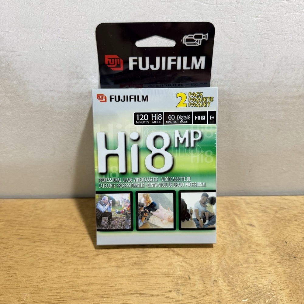 Fujifilm Hi8 MP P6-120 Pro Grade Videocassette‎ Tapes 2 Pack Sealed 120MP